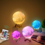 Moon Lamp Rechargeable Led Night Lunar Light 3d Printing Touch Desk Home Decor