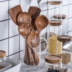 Teak Wooden Spoons Rice Spoon Spatula 7 Piece Set Kitchen Utensils Cooking