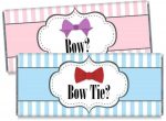 Bow Or Bow Tie? Gender Reveal Candy Bar Wrappers Gender Reveal Favors
