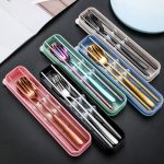 Portable Utensils Travel Camping Cutlery Set 5 Pc Knife Fork Spoon Usa
