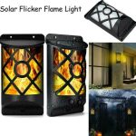Solar Flicker Flame Light Outdoor Lights Wall Lamp Fixture 1 Waterproof 2x F2o5