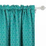Deconovo Thermal Insulated Blackout Rod Pocket Curtains With Printed Circle P