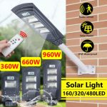 Led Solar Street Light Outdoor Ip67 Sensor Dusk To Dawn Area Road Spotlight Lamp