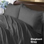 Glamorous 1 Pc Fitted Sheet Egyptian Cotton 1000 Tc Gray Striped Queen Size