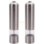 Popular A Pair Kitchen Stainless Steel Electric Salt Pepper Spice Mill Grinder