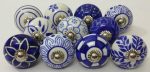 Blue White Ceramic Knobs Kitchen Cabinet Drawer Pulls Ceramic Door Knobs