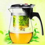 Glass Tea Pot Heat Resistant Coffee Infuser Teapot Leaf Filter Herbal Strainer
