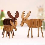 Diy Wood Christmas Elk Deer Ornaments Xmas Tree Home Table Decoration Party Gift