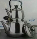 Double Tea Kettle 1 3 L Stainless Steel With Strainer Free Shipping