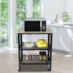 3 Tier Kitchen Bakers Storage Rack Rolling Microwave Oven Stand Shelf