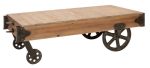 Country Style Cart Trailer Design Brown Wood Coffee Table Furniture Decor 51659
