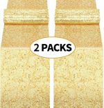 Gold Table Runners 2 Pack Glitter Sequin 12×108 Table Cloth For Birthday P