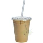 16 Oz. Clear Plastic Cups With Flat Lids