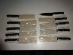 Lot Of 10 Ginsu 5 Essential Chef Knife W Black Handles Dishwasher Safe