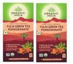 Organic India 25 Tea Bags Of Tulsi Green Tea Pomegranate Pack Of 2