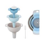 Funnel Set Of 3 Kitchen Funnel With Strainer Filter Small Medium Large Funn