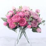 Rose Silk Artificial Flowers Bouquet 5 Big Head And 4 Bud Home Wedding Decor