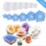 Set Of 12 Silicone Stretch Reusable Magic Lids Various Sizes Food Storage Covers