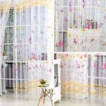 Fashion Butterfly Tulle Door Window Curtain Drape Panel Sheer Scarf Valances  