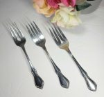 Set Of 3 Oneida Chateau Deluxe Stainless Oneidacraft Flatware Salad Forks 6 1 4