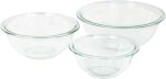 Pyrex Glass Mixing Bowl Set 3 Piece Set Nesting Microwave And Dishwasher Safe