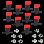 10pcs 1 4 Inline Gas Fuel Shut Cut Off Valves With Clamps For B S