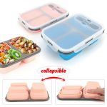 Collapsible Silicone Lunch Box Folding Portable Food Bowl Container 2 Colors