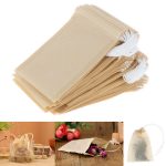 100x Empty Paper Tea Bags Filter Drawstring Teabags For Herb Loose Tea Tk Pj
