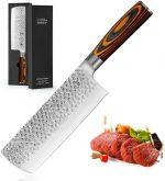 Little Cook Nakiri Knife 7 Inch Chef Knife High Carbon German Stainless Steel