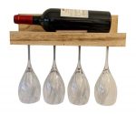 Giannas Home Rustic Farmhouse Wood Wall Mounted Wine Rack Shelf Torched