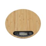 Round Bamboo Wooden Digital Lcd Electronic Kitchen Cooking Food Weighing Sc Home