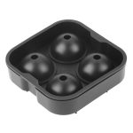 Silicone Round Ball Maker 4 Cavities Ice Cubes Tray Mold Mould For Whiskey Home