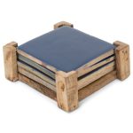 Rustic Navy Blue 4 72 Inches Wood Coasters Set Of 4