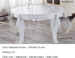 Round 70 Crystal Clear Plastic Table Protector Tablecloth Vinyl Table Cover