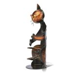 Cat Wine Rack Shelf Metal Sculpture Home Decoration Interior Stand Bottle Holder