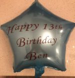 Personalised Foil Balloon Helium Air Birthday Heart Circle Stars All Colours