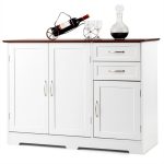 Giantex Buffet Storage Cabinet Console Table Kitchen Sideboard W 2 Drawer Home
