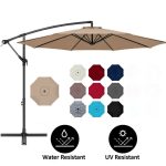 10 Ft Hanging Umbrella Patio Sun Shade Offset Outdoor Market With Crank Tilt