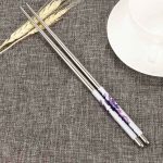 1 Pair Reusable Non Slip Chopsticks Metal Chinese Stainless Steel Best