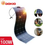 Dokio 100w 12v Monocrystalline Semi Flexible Solar Panel For Rv Boat Car Home