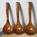 Longhandled Wooden Soup Bamboo Spoons Kitchen Cooking Utensil Rice Spoon