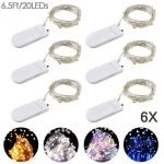 6 Pack 20 Led Battery Micro Rice Wire Copper Fairy String Lights Party Decor