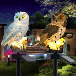 Owl Shape Solar Spot Light Outdoor Led Garden Lawn Yard Landscape Path Wall Lamp