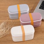 Detachable Two Layer Lunch Box Bowl Eco Friendly Storage Food Snack Container X1