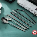 Portable Utensils Travel Camping Cutlery Set 8 Pc Knife Fork Spoon Usa