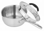 Durable Stainless Steel Saucepan With Glass Lid 1 5 Qt Silver 12 75 X 7 X 6