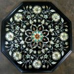 Marble Coffee Table Top With Mother Of Pearl Inlay Art Side Table Antique Work