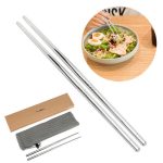 1pair Reusable Sliver Chopsticks Metal Koreanchinese Stainless Steel Chop Sticks