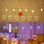 Heart Leds Curtain String Fairy Lights Window Hanging Lamp Wedding Home Decor