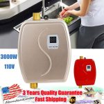 Gold Red Kitchen Mini Electric Tankless Instant Electric Hot Water Heater 3kw